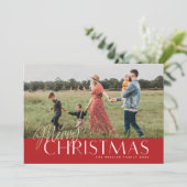 Gold Merry-kerstfotokaart Feestdagenkaart (Staand voorkant)