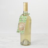 Gold Merry Kerstmis op groen Flessenhanger (Schuin)