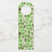 Gold Merry Kerstmis op groen Flessenhanger (Achterkant)