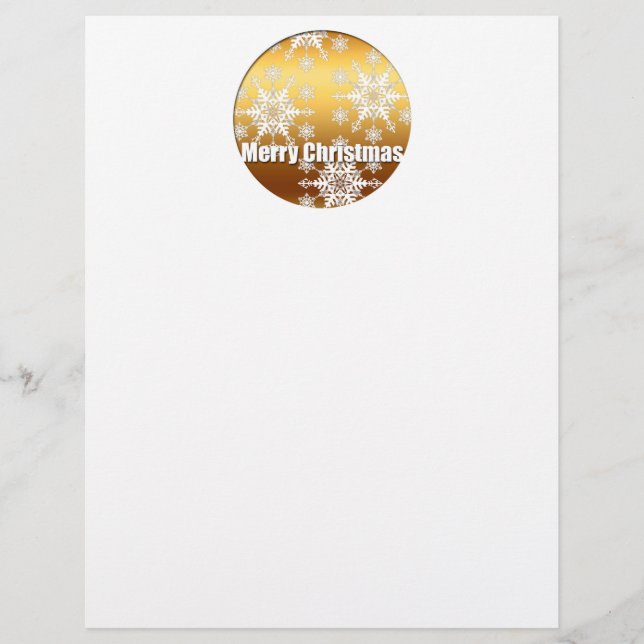 Gold Merry-kerstsnowflakes - (Voorkant)