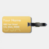 Gold Merry-kerstsnowflakes Bagagelabel (Achterkant horizontaal)