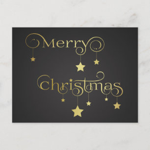 Gold Merry kerststars Holiday Briefkaart