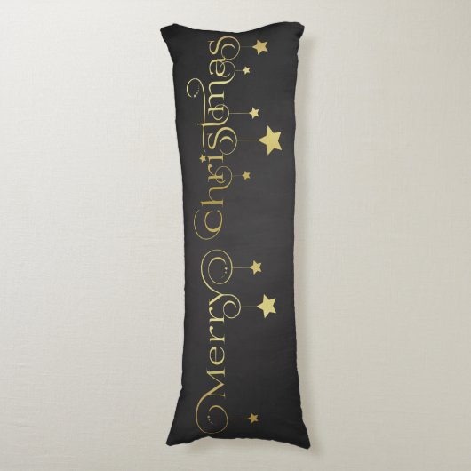 Gold Merry-kerststerren Lichaamskussen (Voorkant Verticaal)