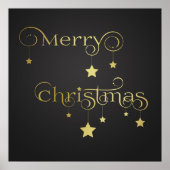 Gold Merry-kerststerren Poster (Voorkant)