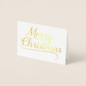 Gold Merry kerstWord Art Folie Kaarten (Voorkant)