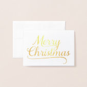 Gold Merry kerstWord Art Folie Kaarten (Voorkant met envelop)