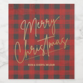 Gold Merry Red Buffalo Pset Wijn Etiket (Enkel label)