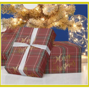 Gold Merry Red Green Pset Cadeaupapier