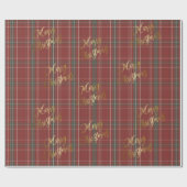 Gold Merry Red Green Pset Cadeaupapier (Vlak)