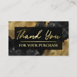 Gold met Black Damask Hartelijk dank voor uw aanko Visitekaartje