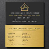 Gold Metal Handyman Construction Black Visitekaartje
