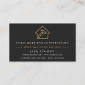 Gold Metal Handyman Construction Black Visitekaartje (Voorkant)