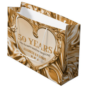 Gold Metal Heart Wedding Jubileum Groot Cadeauzakje