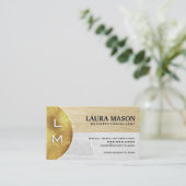 Gold Metal | Hout | Marmer Visitekaartje (Staand voorkant)