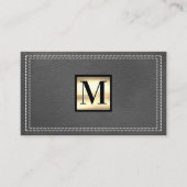 Gold Metal | Klassieke monogram | Gesitteerd leder Visitekaartje (Voorkant)