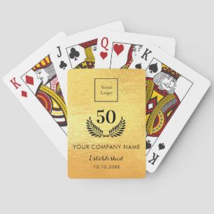 Gold metal-logo, dienstjaren pokerkaarten