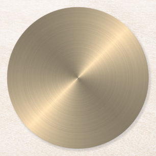 Gold Metal Look Circulair Metallic Ronde Kartonnen Onderzetter