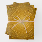 Gold Metal Pattern-ontwerp Inpakpapier Vel (In situ)