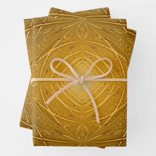 Gold Metal Pattern-ontwerp Inpakpapier Vel (In situ)