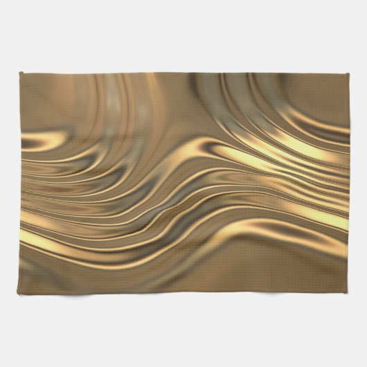 Gold Metal Swirling Design Theedoek (Horizontaal)