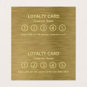 Gold Metal Texture Double Loyalty Visitekaartje (Binnenkant ongevouwen)
