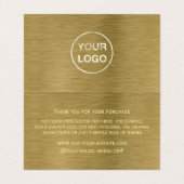 Gold Metal Texture Logo/Afbeelding Hartelijk dank Visitekaartjes (Binnenkant ongevouwen)