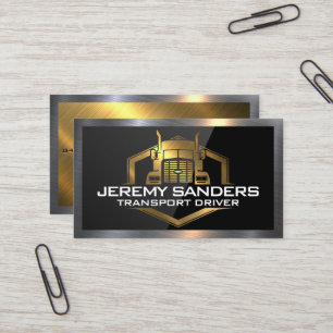 Gold Metal Truck Logo Zwart hoogglanzend Visitekaartje