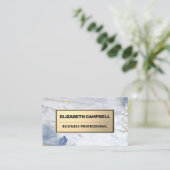 Gold Metallic | Blauwe marmer Visitekaartje (Staand voorkant)