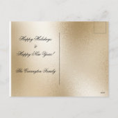 Gold Metallic Blue Elegant Pine Merry kerst H Feestdagenkaart (Achterkant)