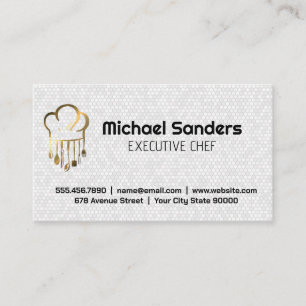Gold Metallic Chef Logo Cultuur Visitekaartje