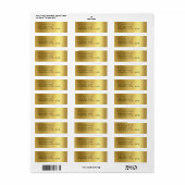 Gold Metallic Custom Return-adreslabels Etiket (Full Sheet)