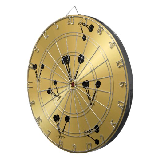 Gold Metallic Dart Board Dartbord (Voorkant Rechts)