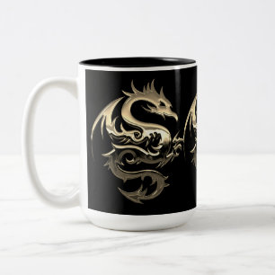 Gold Metallic Dragon Tweekleurige Koffiemok