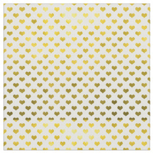 Gold Metallic Faux Foil Hearts Polka Dot Heart Stof