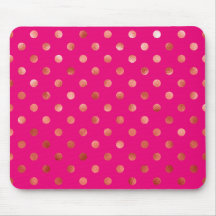 Gold Metallic Faux Foil Polka Pink Achtergrond