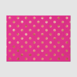 Gold Metallic Faux Foil Polka Pink Achtergrond Tissuepapier