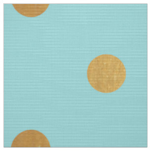 Gold Metallic Foil Polka Dots Blauwgroen Aqua Mode Stof