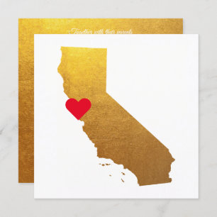 Gold Metallic Folie California Wedding Kaart