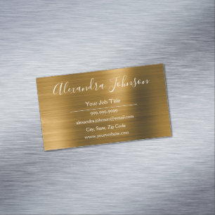 Gold Metallic Folie Modern en Elegant Magnetisch Visitekaartje