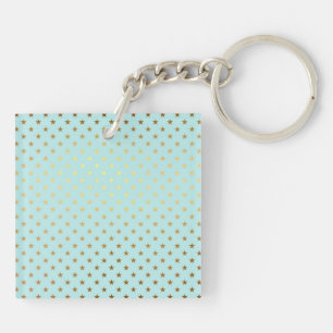 Gold Metallic Folie Star Stars Blauwgroen Aqua Mod Sleutelhanger