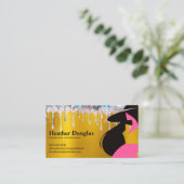 Gold Metallic | Glitter Drip | Model Mode Visitekaartje (Staand voorkant)