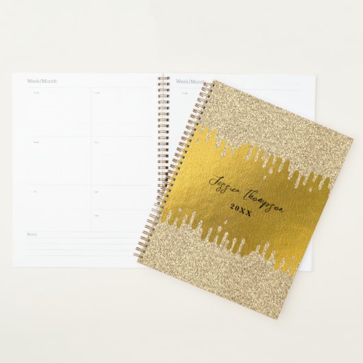 Gold Metallic Golden Drids Signature Script Planner (Display)