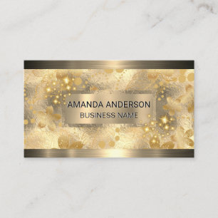 Gold Metallic Golden Leaves en Sparkle Visitekaartje