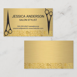 Gold Metallic   Goudvlies   Salon Scissors Visitekaartje