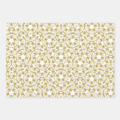 Gold Metallic kerststaren Pattern Yellow Inpakpapier Vel (Voorkant 3)