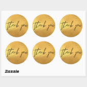 Gold Metallic kleuren Hartelijk dank Ronde Sticker (Vel)