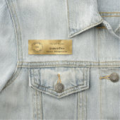 Gold Metallic Logo Naam Hotel Taaknaam Markering Naamplaatje (In situ)