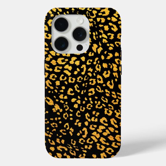 Gold Metallic loodopard Pattern op Black Case-Mate iPhone Case (Achterkant)