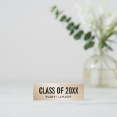 Gold Metallic Luxe Class Afstuderen Name Card Mini Visitekaartje (Staand voorkant)
