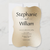 Gold Metallic Modern Elegant Simple Wedding Kaart (Voorkant)